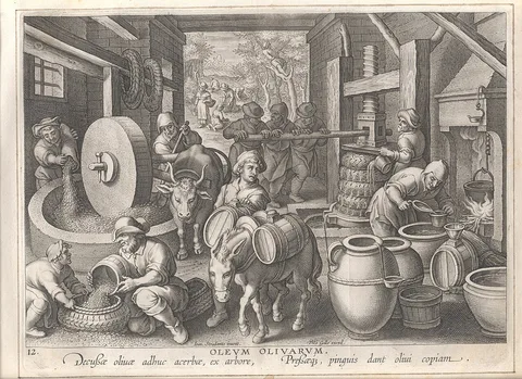 Jan II Collaert, The invention of the olive oil press