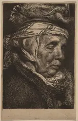 Cornelis Visscher II, Head of an Old Woman (Visscher's Mother)