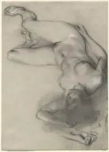 F. Stuck, Nude Woman Lying on the Ground