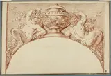 Claude Michelle Clodion, Design for an Archivolt: Two Fauns Supporting an Urn