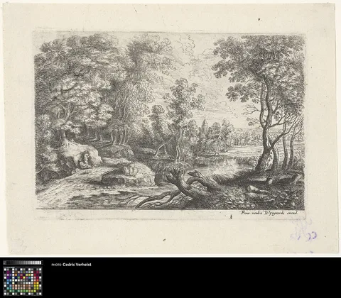 Lukas van Uden, Landscape with a Brook and Two Men Resting under a Tree