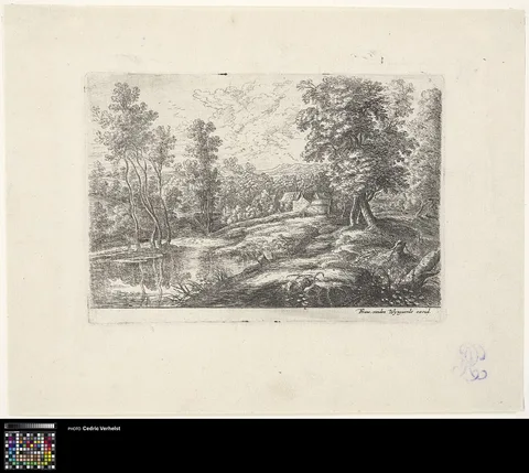 Lukas van Uden, Landscape with Houses and a Church enclosed by a Wall