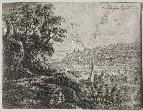Lukas van Uden, Landscape with a Peasant Couple and Baby