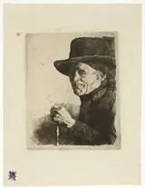 circle of Wilhelm Leibl, Old Man with a Walking Stick