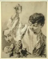 follower of Giovanni Battista Piazzetta, Giacomo Feeding a Dog