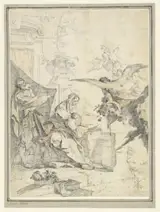 Franz Xaver Karl Palko, De Heilige Familie met rozen nederwerpende engelen