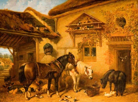 John Frederick Herring Senior, Cottage Door and Farmstead