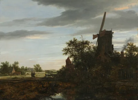 Jacob van Ruysdael, Landscape with a Windmill
