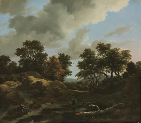 Jacob van Ruysdael, Wooded and Hilly Landscape
