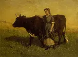 Edward Bannister, Untitled (woman walking with cow)