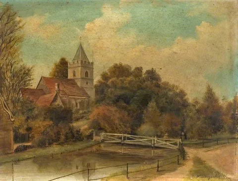 Edwin Stocqueler, View of Great Amwell Church