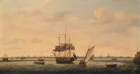 Francis Holman, The Frigate 'Surprise' at Anchor off Great Yarmouth, Norfolk