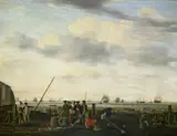 Francis Holman, Shore scene with shipping