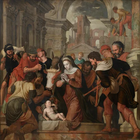 Lambert van Noort, The Adoration of the Shepherds