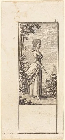 Daniel Niklaus Chodowiecki, Girl with Fan, Facing Right