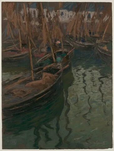 Charles Fromuth, A Dock Harmony--Fishing Boats