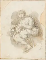 circle of Bartolomé Esteban Murillo, Female Saint Holding Skull