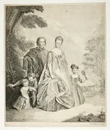 circle of Philippe Mercier, The Family Promenade, also called Philippe Mercier, His First Wife, and Family