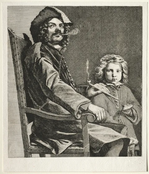 Michael Sweerts, Man Smoking a Pipe and a Small Boy