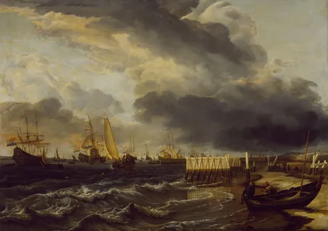 Hendrik Jacobsz. Dubbels, A fleet near Den Helder