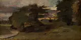 Imitator of John Constable, Landscape with Cottages
