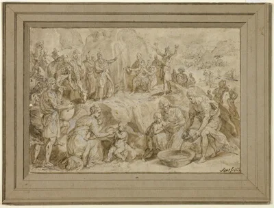 Crispin van den Broeck, Moses Striking Water from the Rock