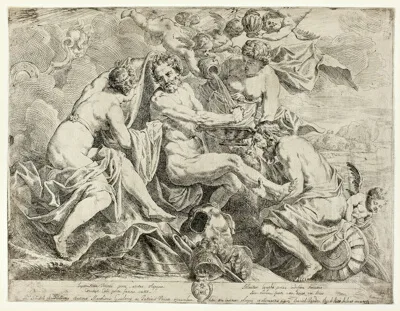 Daniel van den Dyck, The Deification of Aeneas by Nymphs and Cupids
