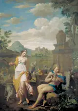Pieter Veen, Pastoral Scene (Shepherd Piping and Nymph Dancing)