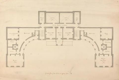Roger Morris, Whitton House, Middlesex: Ground Floor Plan