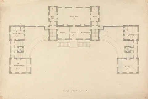 Roger Morris, Whitton House, Middlesex: First Floor Plan
