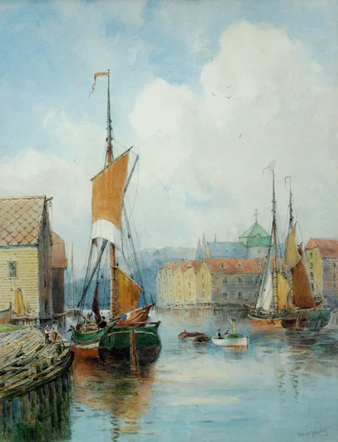Walter William May, Boats on a river
