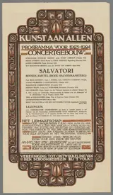Willem Klijn, Kunst aan allen. Programma voor 1923-1924. Concertgebouw. Vereeniging voor ontwikkeling van den schoonheidszin bij 't volk