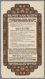 Willem Klijn, Kunst aan allen. Programma voor 1923-1924. Concertgebouw. Vereeniging voor ontwikkeling van den schoonheidszin bij 't volk