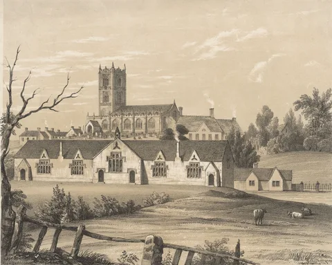 Charles Moody, View of Mold Church, and national schools