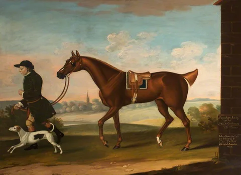 Thomas Butler, 'Squeaking Jenni' Got by Sir Richard Grosvenor's 'Old Terror' with Sir P. B. Leicester's Groom and Hound