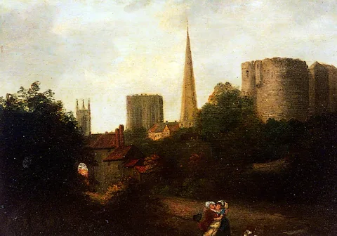 George Nicholson, Clifford's Tower with Castlegate Postern, York