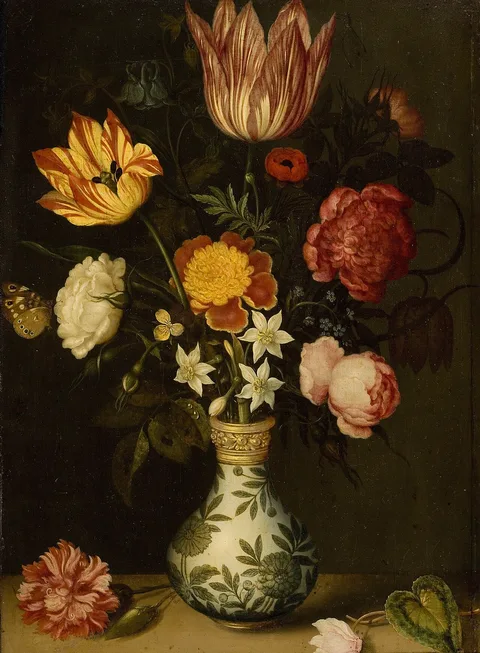 Ambrosius Bosschaert, Still life with flowers in a Wan-li vase