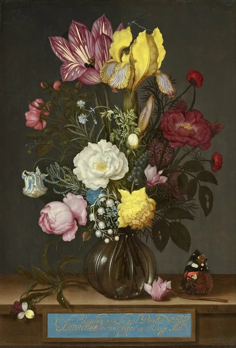 Ambrosius Bosschaert, Bouquet of Flowers in a Glass Vase