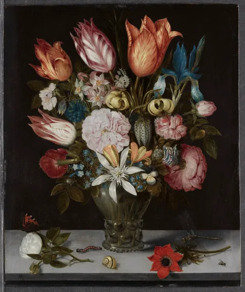 Ambrosius Bosschaert, Flowers in a Glass