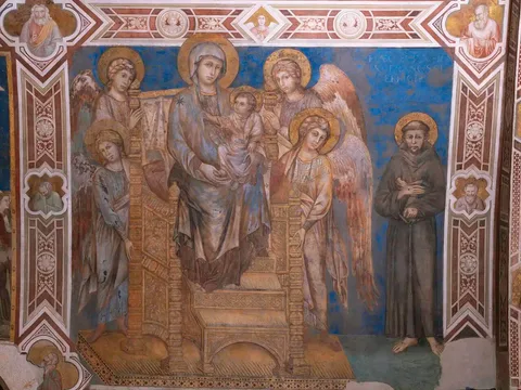 Cimabue, Madonna Enthroned with the Child, St Francis and Four Angels