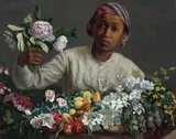 Frédéric Bazille, Young Woman with Peonies