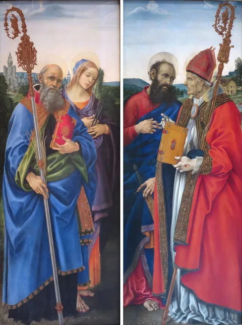 Filippino Lippi, Saints Benedict and Apollonia (left) and Saints Paul and Frediano (right)