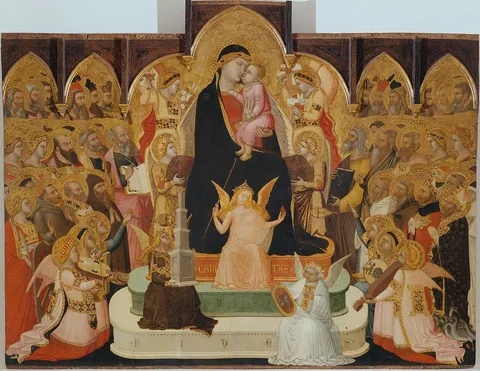 Ambrogio Lorenzetti, Madonna and child with saints and angels
