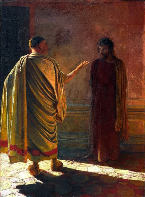 Nikolai Ge, "What is truth?" Christ and Pilate