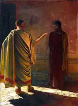 Nikolai Ge, "What is truth?" Christ and Pilate