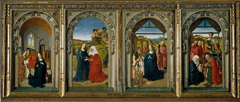 Dieric Bouts, Triptych with Scenes from the Life of the Virgin