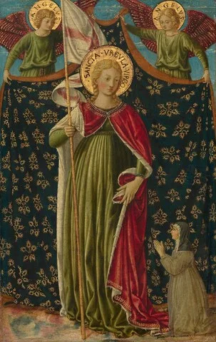 Benozzo Gozzoli, Saint Ursula with Two Angels and Donor