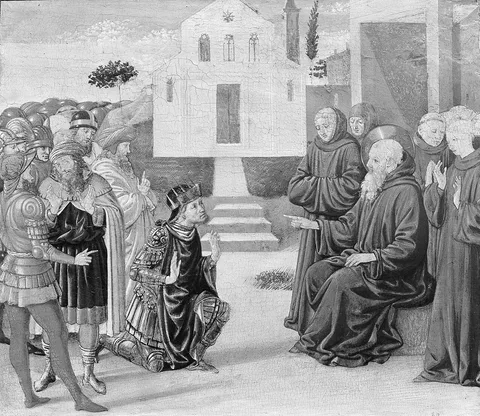 Benozzo Gozzoli, Totila before Saint Benedict