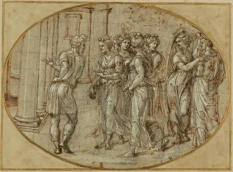 Baldassare Peruzzi, Odysseus and the Daughters of Lycomedes