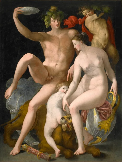Rosso Fiorentino, Bacchus, Venus and Cupid